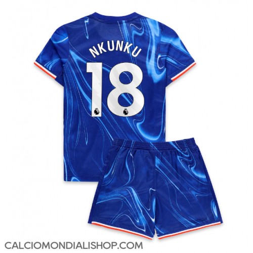 Maglie da calcio Chelsea Christopher Nkunku #18 Prima Maglia Bambino 2024-25 Manica Corta (+ Pantaloni corti)